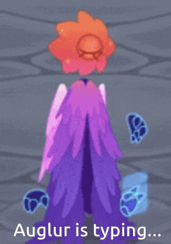 A gif of Auglur from MSM swiping its 'solar panels' at high speeds with the caption "Auglur is typing..."